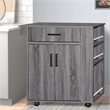 Kingfisher Lane Rolling Kitchen Cart with Storage Cabinet - Gray
