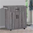 Kingfisher Lane Rolling Kitchen Cart with Storage Cabinet - Gray