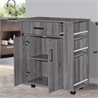 Kingfisher Lane Rolling Kitchen Cart with Storage Cabinet - Gray