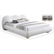 Kingfisher Lane Contemporary Boucle Fabric King Bed in Cream