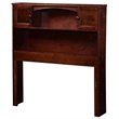 Kingfisher Lane Twin Wood Bookcase Headboard with Device Charger in Walnut