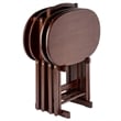 Kingfisher Lane 5-Piece Transitional Solid Wood Snack Table Set in Cappuccino