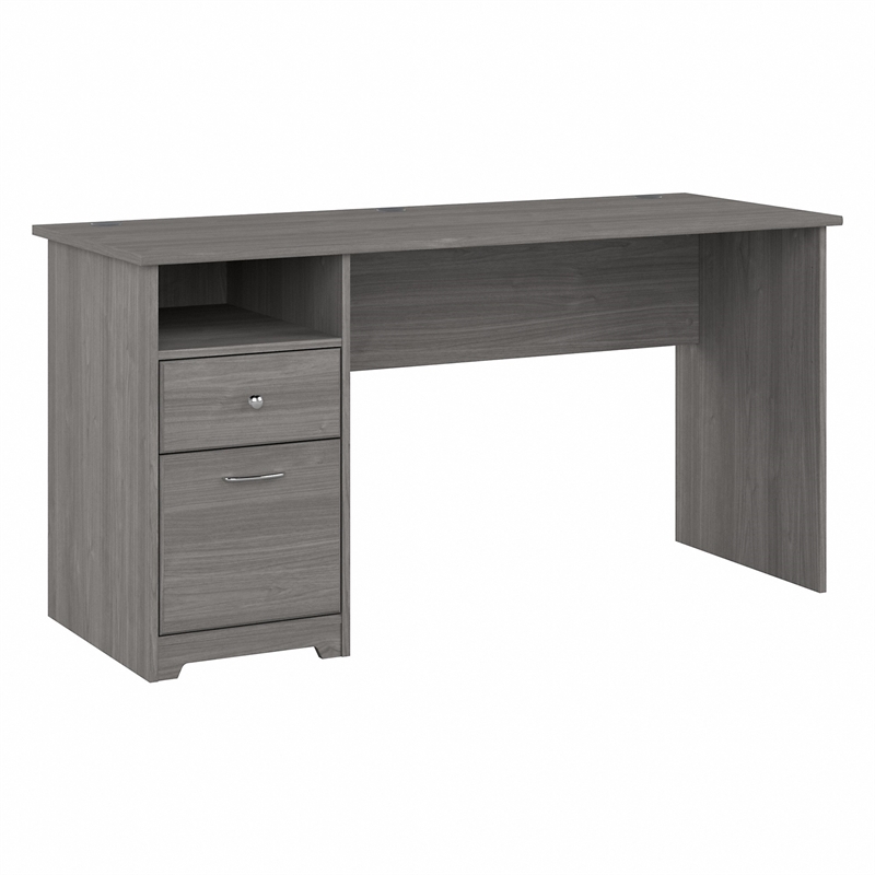 Kingfisher Lane 60W Computer Desk with Drawers in Modern Gray - Engineered Wood