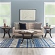 Kingfisher Lane Coffee Table Steel Legs Wood Top and Shelf in Rustic Umber Brown