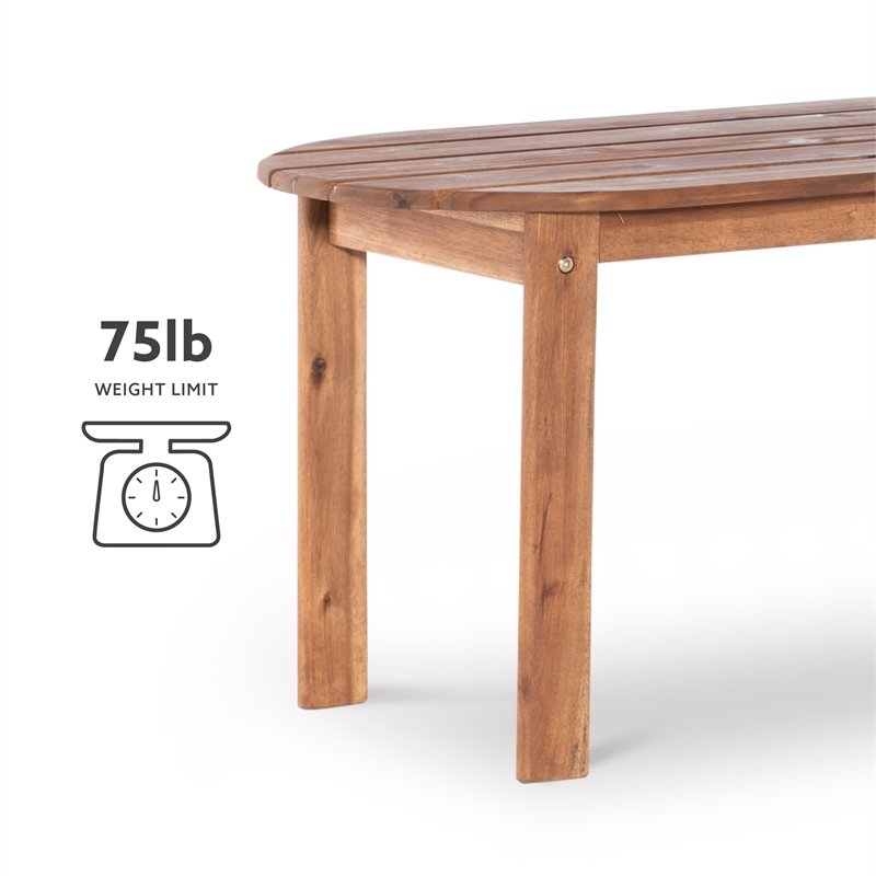 Kingfisher Lane Solid Acacia Wood Outdoor Coffee Table in Acorn Brown Stain
