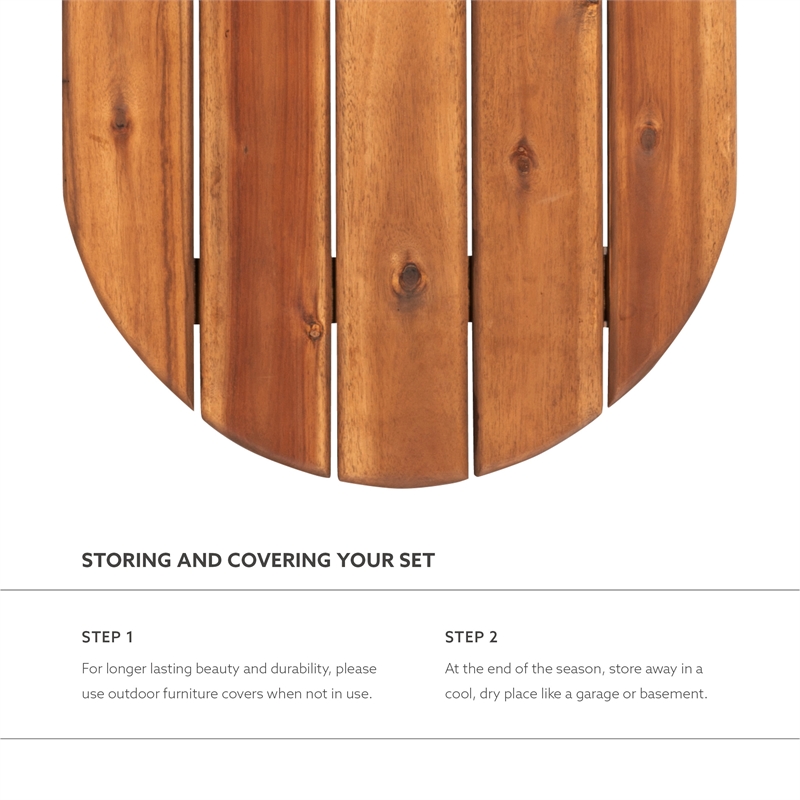 Kingfisher Lane Solid Acacia Wood Outdoor Coffee Table in Acorn Brown Stain
