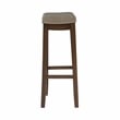 Kingfisher Lane Bar Stool Gray Woven Padded Seat Wood Frame in Rustic Brown