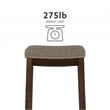 Kingfisher Lane Bar Stool Gray Woven Padded Seat Wood Frame in Rustic Brown