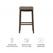 Kingfisher Lane Bar Stool Gray Woven Padded Seat Wood Frame in Rustic Brown