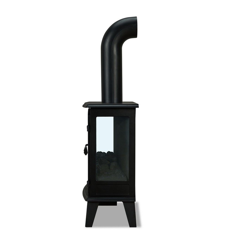 Kingfisher Lane Contemporary Metal Foster Stove Electric Fireplace in Black