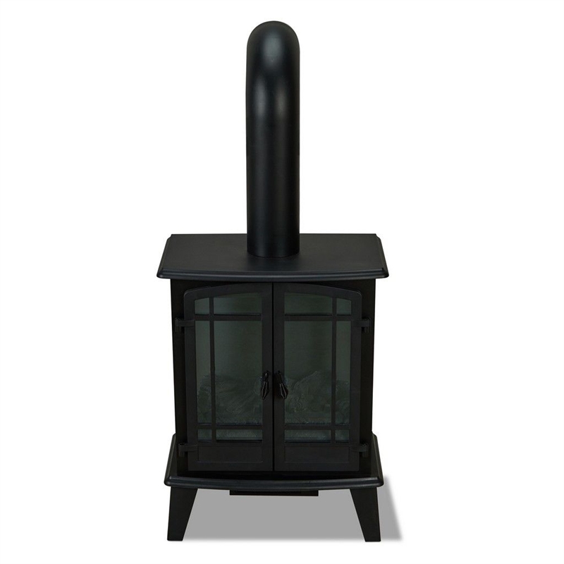 Kingfisher Lane Contemporary Metal Foster Stove Electric Fireplace in Black