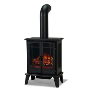 Kingfisher Lane Contemporary Metal Foster Stove Electric Fireplace in Black