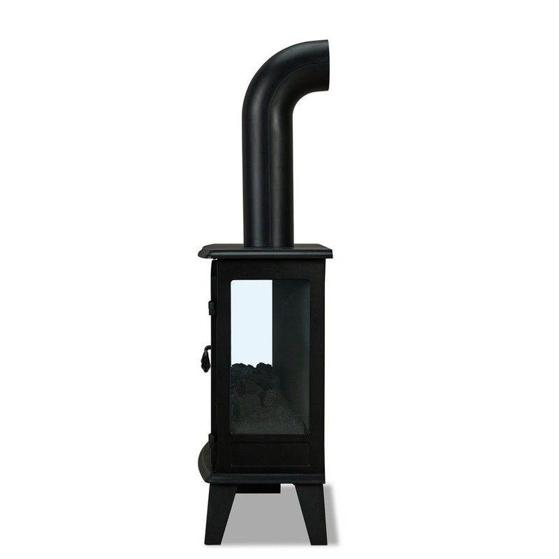 Kingfisher Lane Contemporary Metal Foster Stove Electric Fireplace in Black