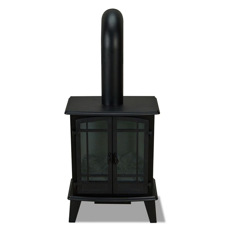 Kingfisher Lane Contemporary Metal Foster Stove Electric Fireplace in Black