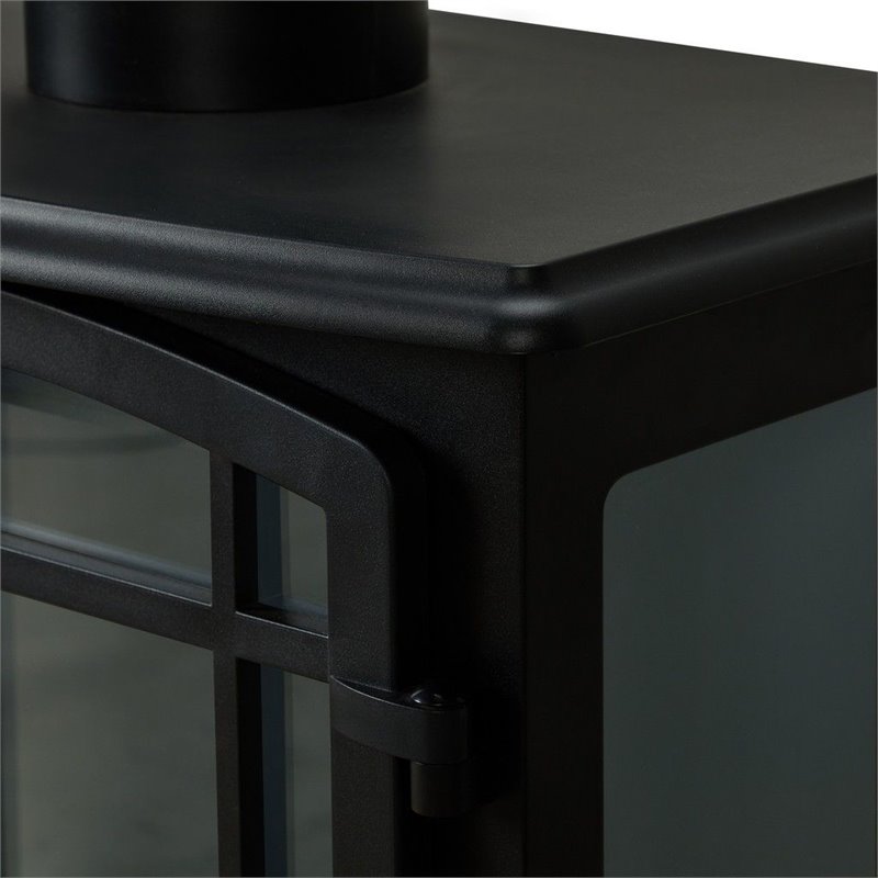 Kingfisher Lane Contemporary Metal Foster Stove Electric Fireplace in Black