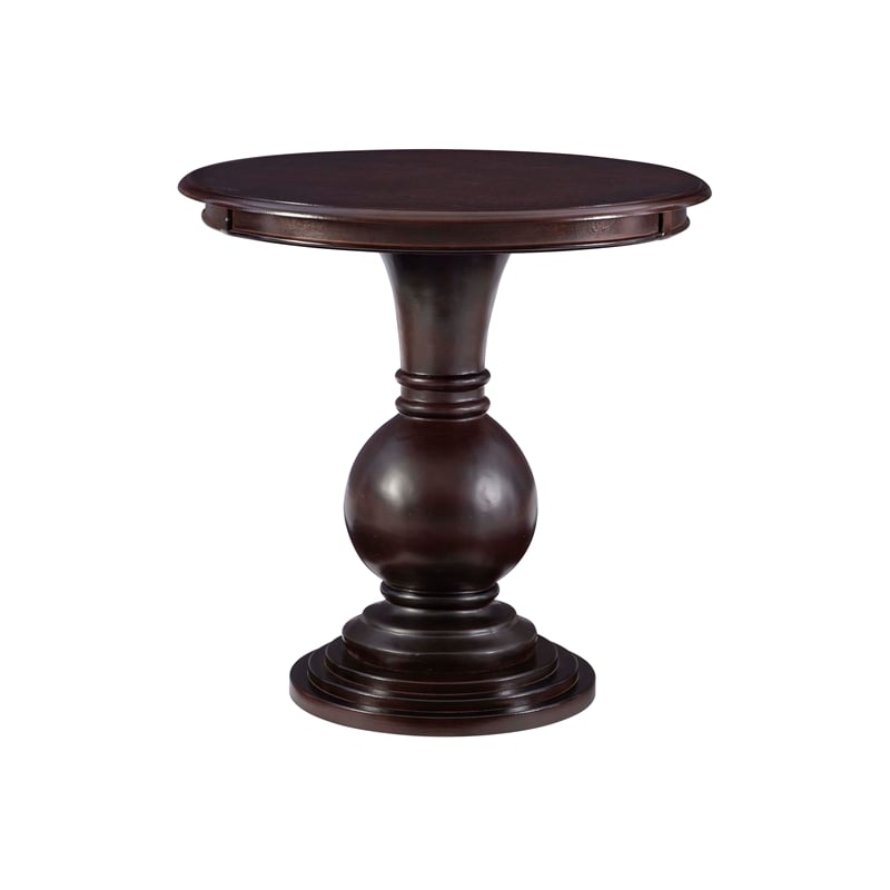 Kingfisher Lane Round Wood Accent Table Pedestal Base 26.5