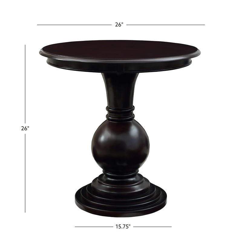 Kingfisher Lane Round Wood Accent Table Pedestal Base 26.5
