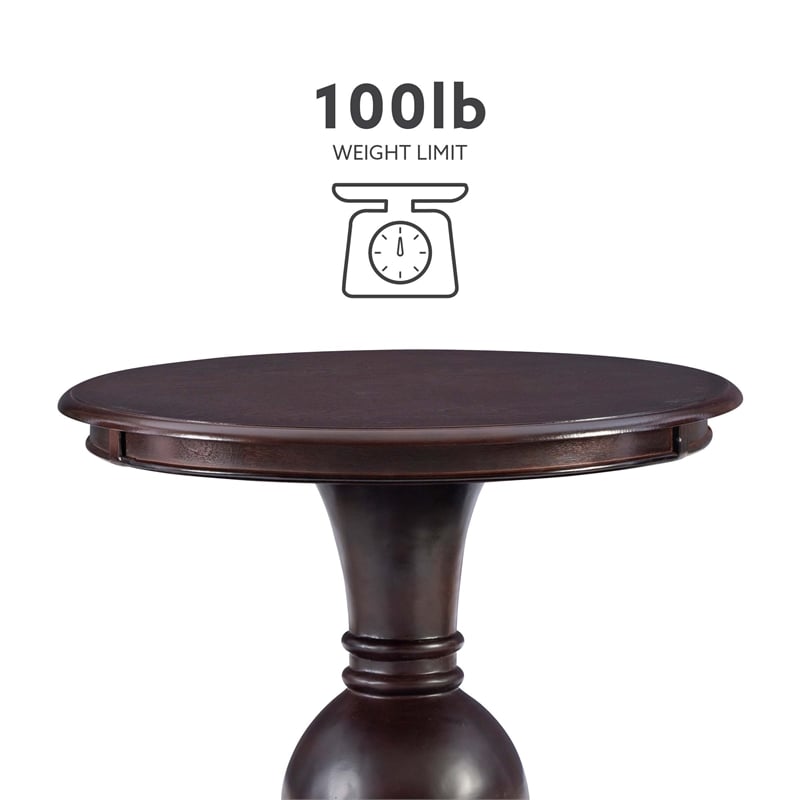 Kingfisher Lane Round Wood Accent Table Pedestal Base 26.5