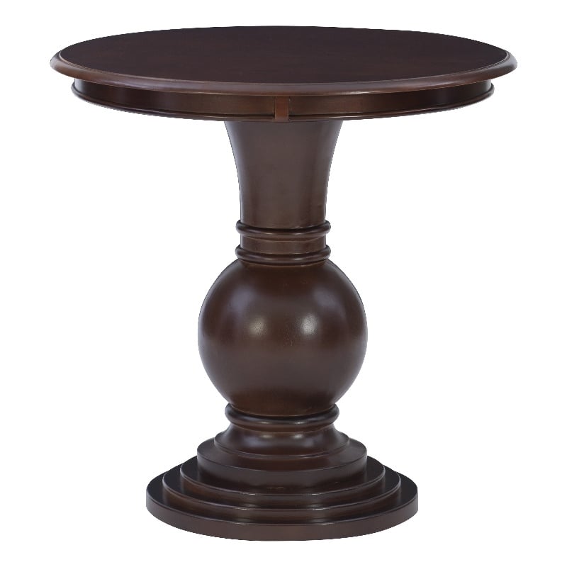 Kingfisher Lane Round Wood Accent Table Pedestal Base 26.5