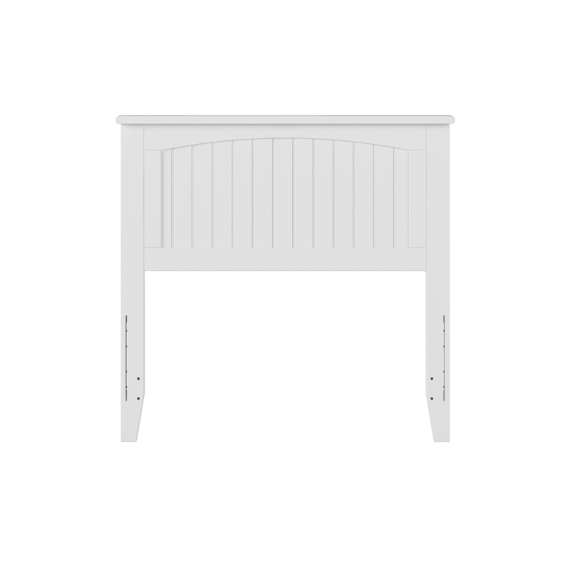 Kingfisher Lane Twin Wood Panel Headboard with USB Charging Station in White