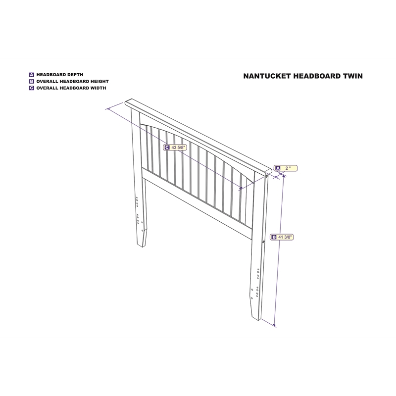 Kingfisher Lane Twin Wood Panel Headboard with USB Charging Station in White
