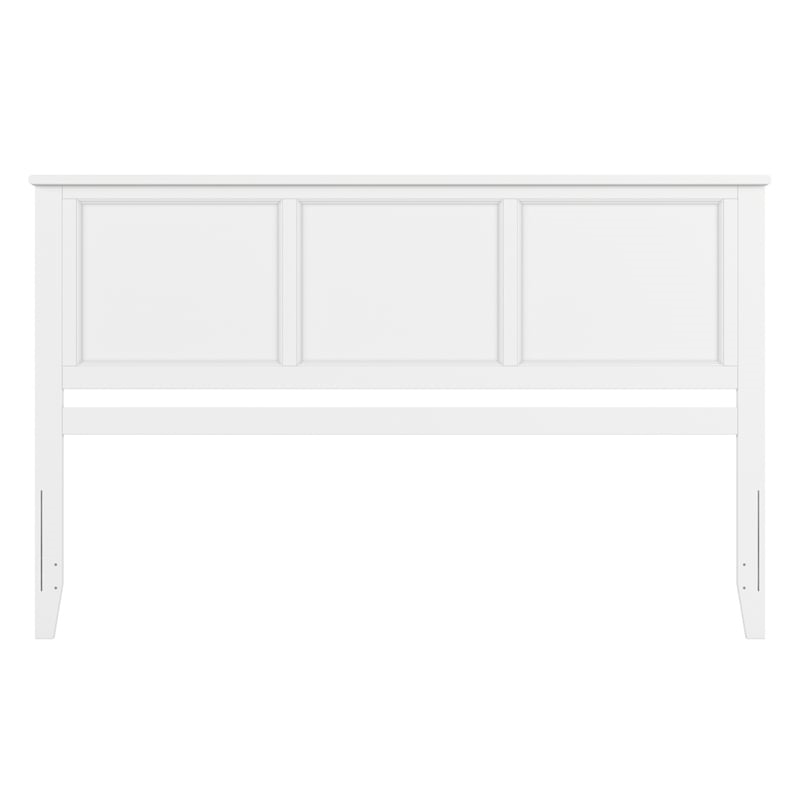 Kingfisher Lane Contemporary King Solid Wood Panel Headboard in White