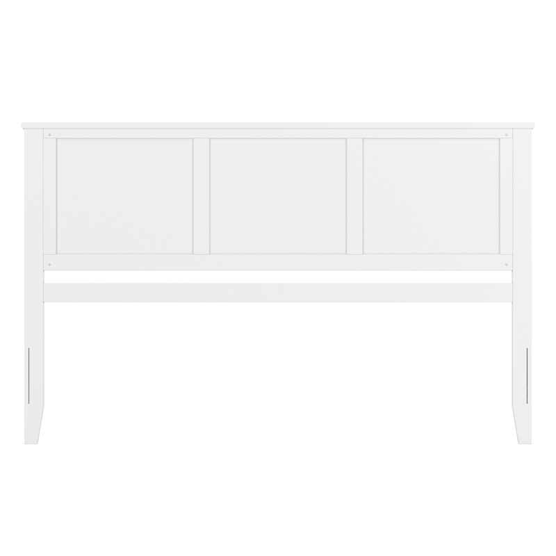 Kingfisher Lane Contemporary King Solid Wood Panel Headboard in White