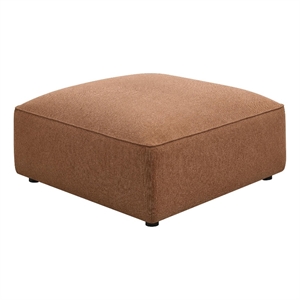 Kingfisher Lane Contemporary Fabric Upholstered Square Ottoman in Terracotta