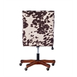 Kingfisher Lane Wood Base Upholstered Rolling Office Chair in Brown Cow Print