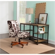 Kingfisher Lane Wood Base Upholstered Rolling Office Chair in Brown Cow Print