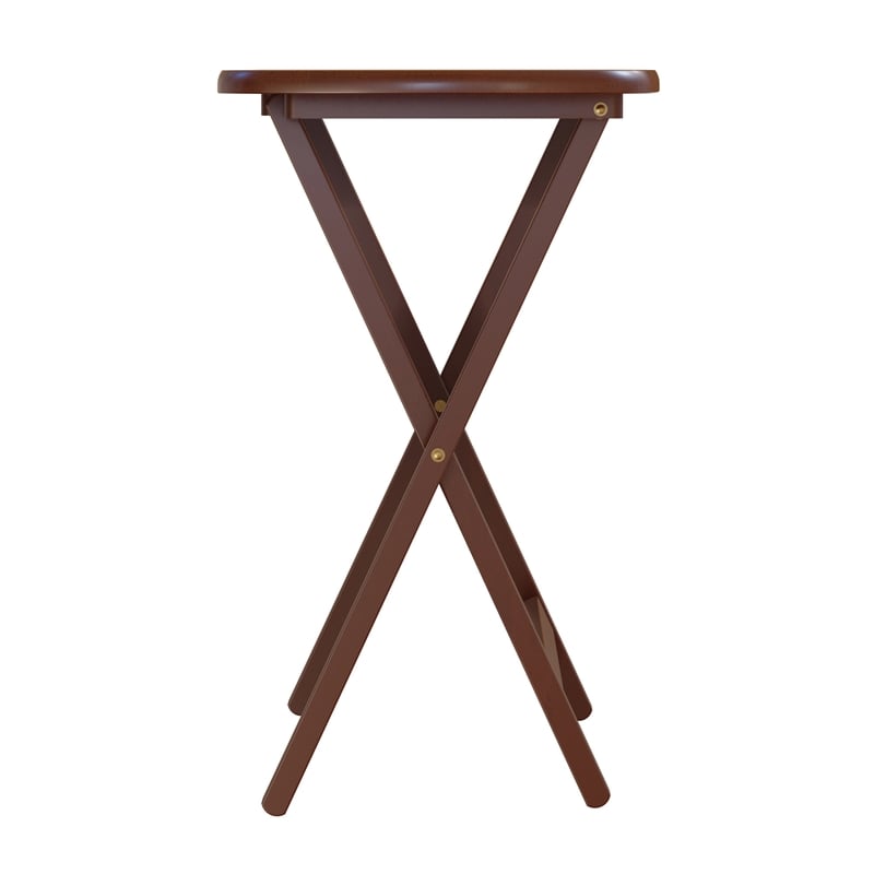 Kingfisher Lane 5-Piece Transitional Solid Wood Snack Table Set Walnut Finish