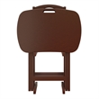 Kingfisher Lane 5-Piece Transitional Solid Wood Snack Table Set Walnut Finish