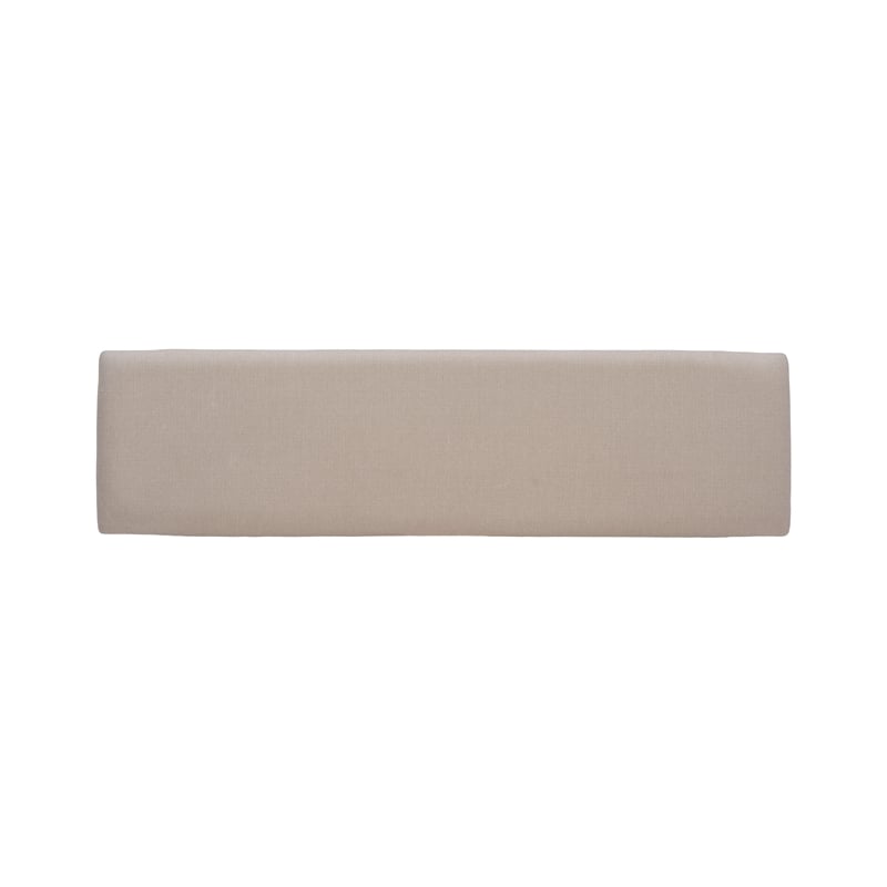 Kingfisher Lane Thick Rubberwood Tan Upholstered Bench in Smokey White Finish