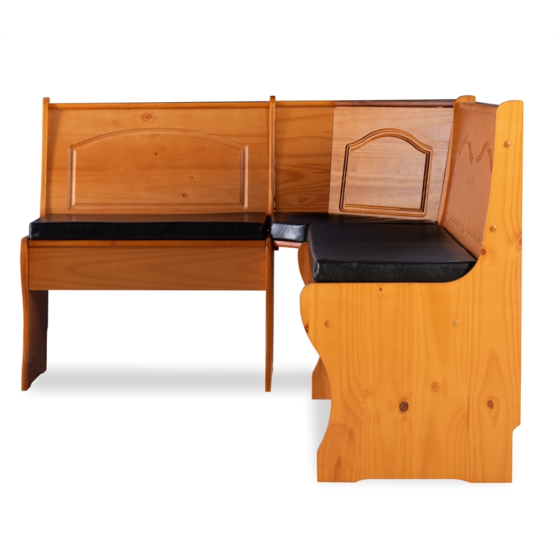 Kingfisher Lane Faux Leather Cushion Set for Nook in Black (Nook NOT Included)