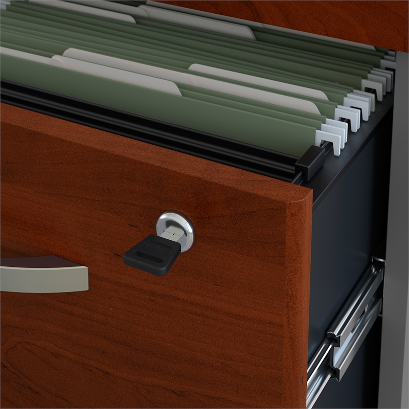 Kingfisher Lane 3 Drawer Mobile File Cabinet in Hansen Cherry - Engineered Wood