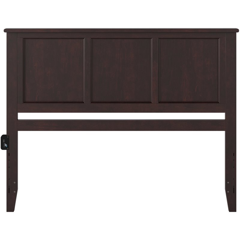 Kingfisher Lane Madison King Solid Wood Panel Headboard in Espresso