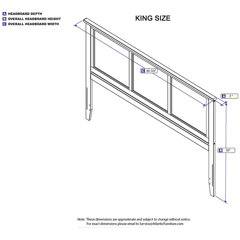 Kingfisher Lane Madison King Solid Wood Panel Headboard in Espresso