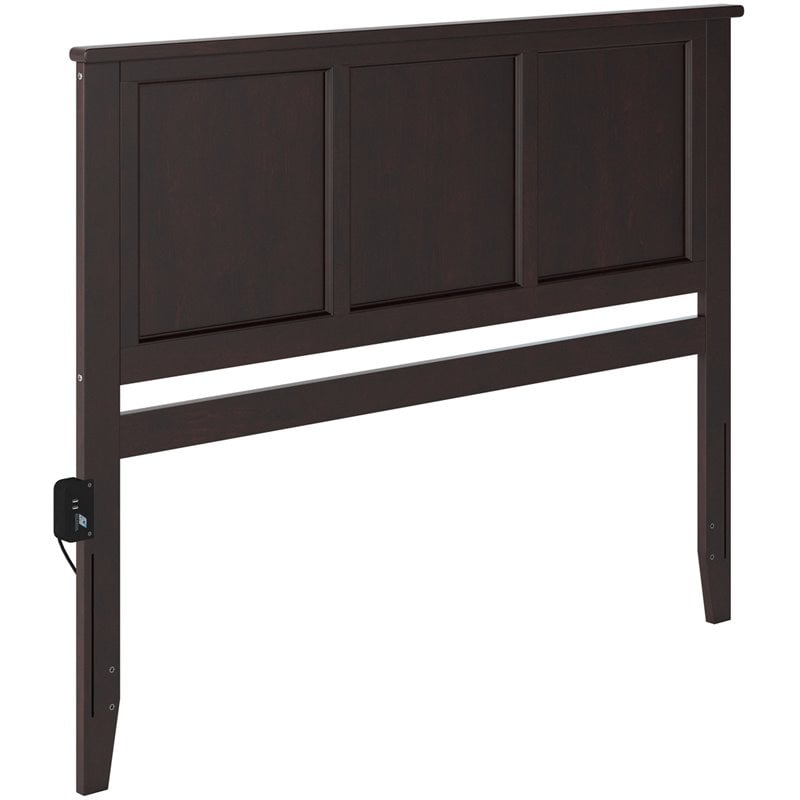 Kingfisher Lane Madison King Solid Wood Panel Headboard in Espresso
