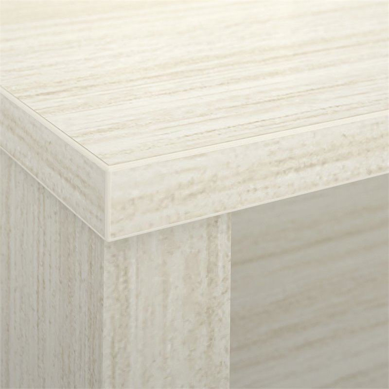 Kingfisher Lane Modern Wood U Shape Computer Desk with Hutch in White Chocolate