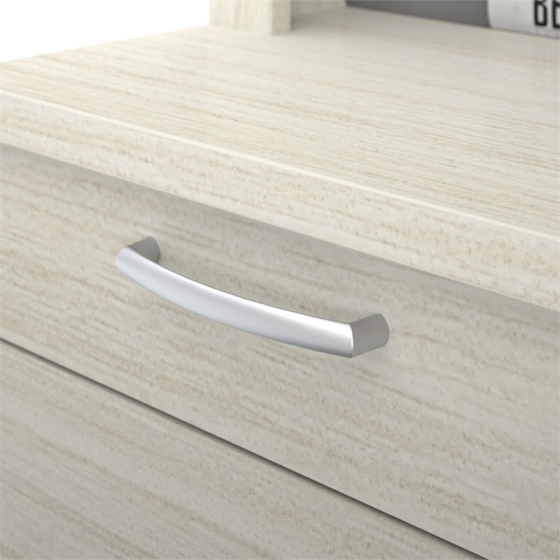 Kingfisher Lane Modern Wood U Shape Computer Desk with Hutch in White Chocolate