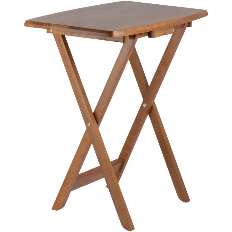 Kingfisher Lane 5-Piece Oversized Solid Wood Snack Table Set in Teak