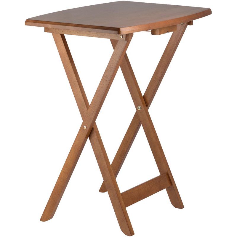 Kingfisher Lane 5-Piece Oversized Solid Wood Snack Table Set in Teak