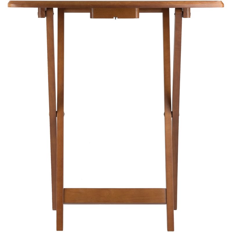 Kingfisher Lane 5-Piece Oversized Solid Wood Snack Table Set in Teak
