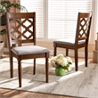 Kingfisher Lane Gray Upholstered & Brown Finished Wood 2-Pc Dining Chair Set