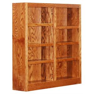 Kingfisher Lane 48&quot Tall 8-Shelf Double Wide Wood Bookcase in Dry Oak
