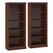 Kingfisher Lane Tall 5 Shelf Bookcase Set of 2 in Cherry - Engineered Wood