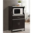 Kingfisher Lane Microwave Wooden Kitchen Cart in Chocolate-Gray Finish