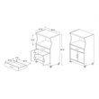 Kingfisher Lane Microwave Wooden Kitchen Cart in Chocolate-Gray Finish