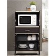 Kingfisher Lane Microwave Wooden Kitchen Cart in Chocolate-Gray Finish