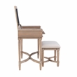 Kingfisher Lane Wood Vanity & Padded Stool Set Flip Up Mirror 2 Drawers - Gray